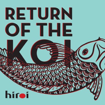 CD Cover von Return of The Koi. Man sieht einen japanischen Karpfen auf türkisem Hintergrund.